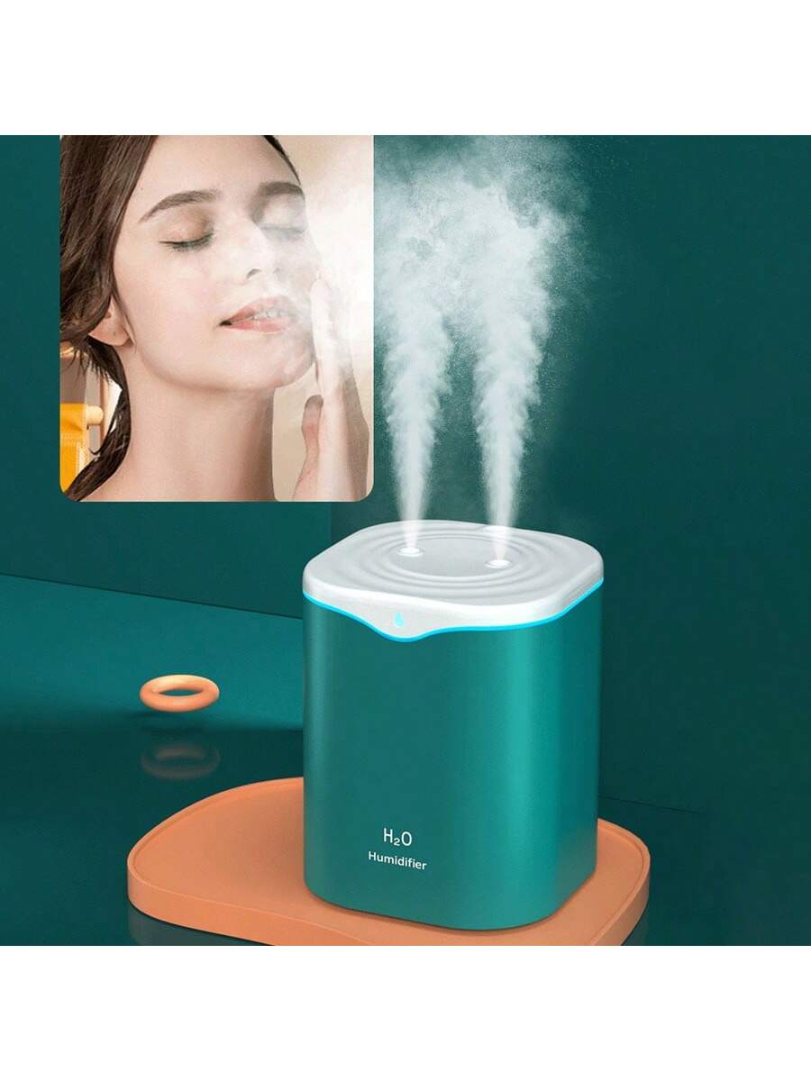 New Usb Double Spout Humidifier Household Silent Air Atomizer Office Desktop Large Capacity Humidifier-Green-3