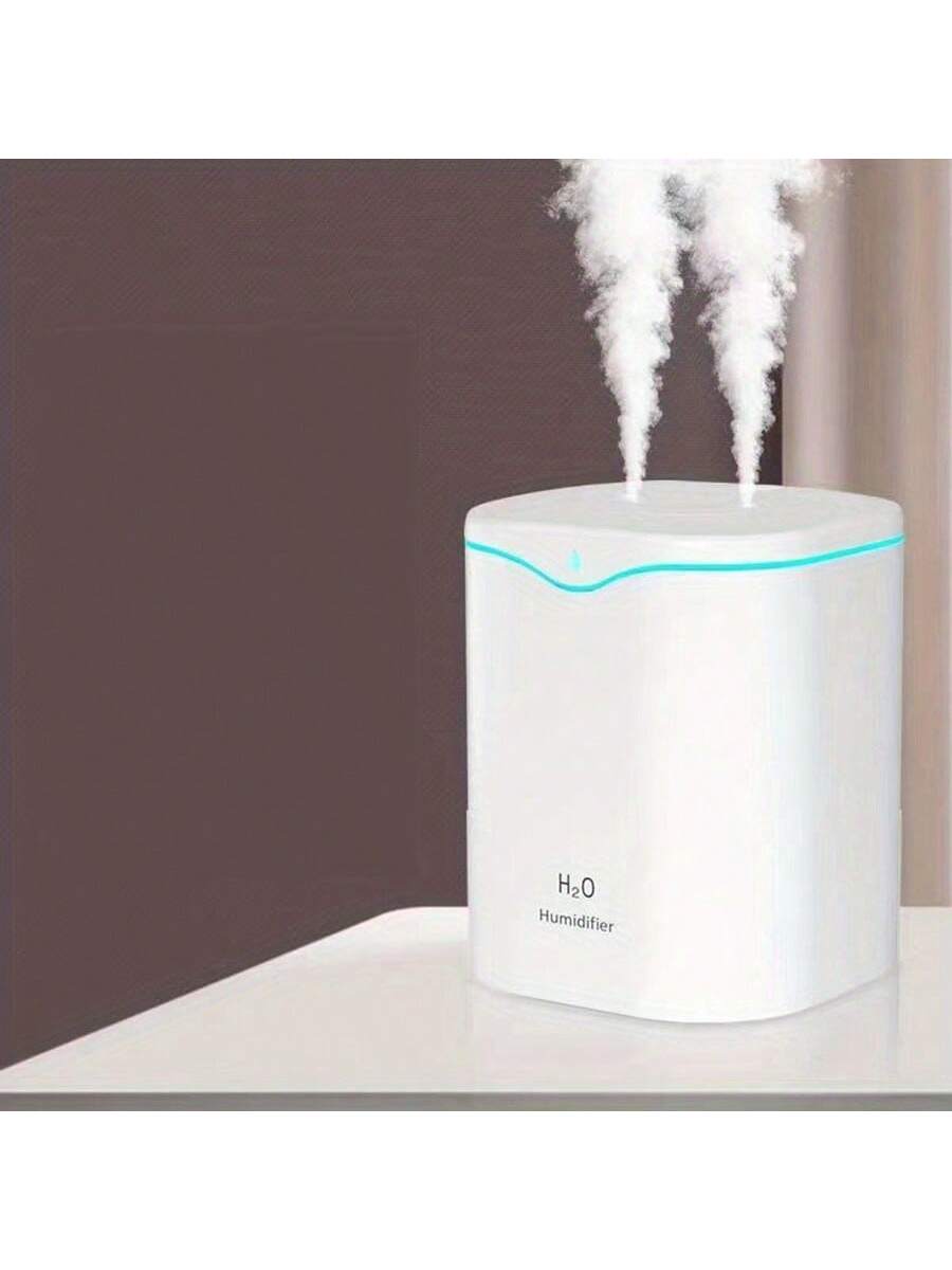 New Usb Dual Spray Humidifier -quiet Air Atomizer With Large Capacity For Office And Home Desk-White-5