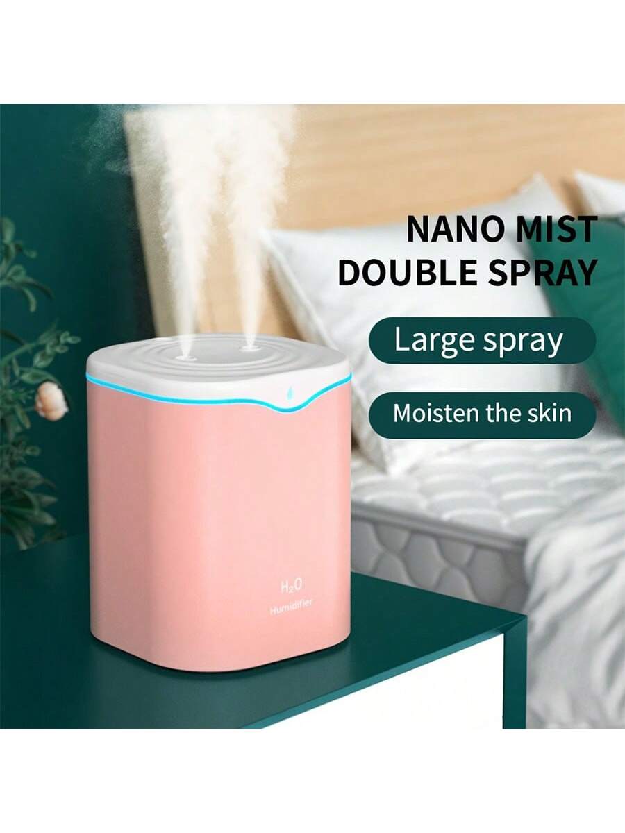 New Usb Dual Spray Humidifier -quiet Air Atomizer With Large Capacity For Office And Home Desk-White-7