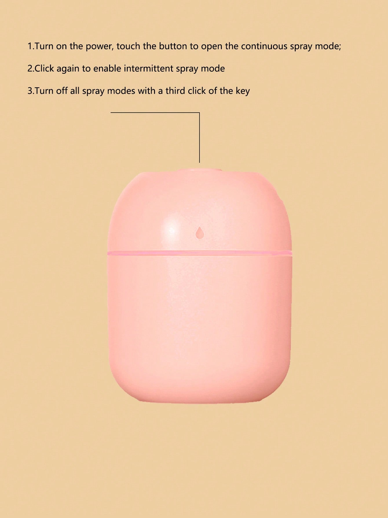 1pc Pink 220ml Mini Single Spray Desktop Humidifier-Pink-8