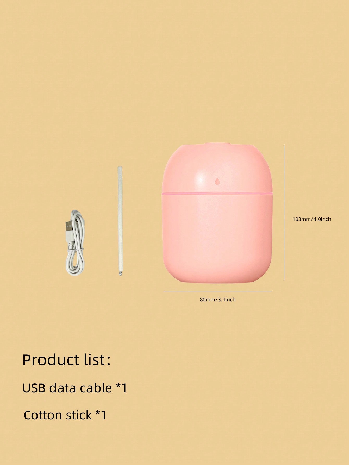 1pc Pink 220ml Mini Single Spray Desktop Humidifier-Pink-5