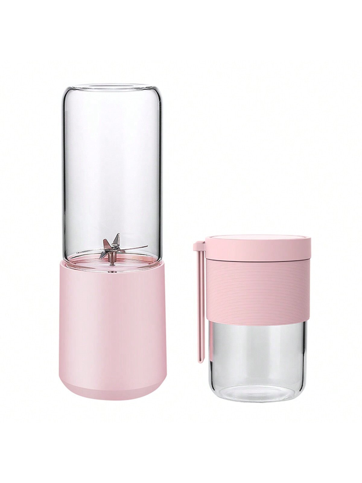 Double Cup Juice Extractor And Juice Cup Mini Portable Household Electric Fruit Juicer Multifunctional Blender Wireless Mini Juicer Cup-Pink-1
