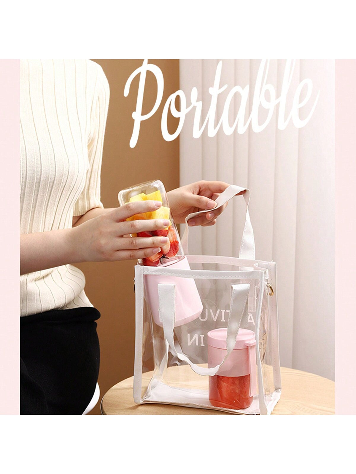 Double Cup Juice Extractor And Juice Cup Mini Portable Household Electric Fruit Juicer Multifunctional Blender Wireless Mini Juicer Cup-Pink-10