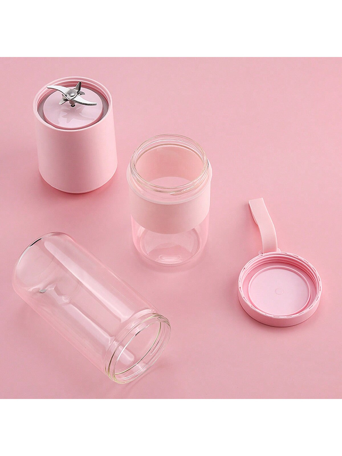Double Cup Juice Extractor And Juice Cup Mini Portable Household Electric Fruit Juicer Multifunctional Blender Wireless Mini Juicer Cup-Pink-11