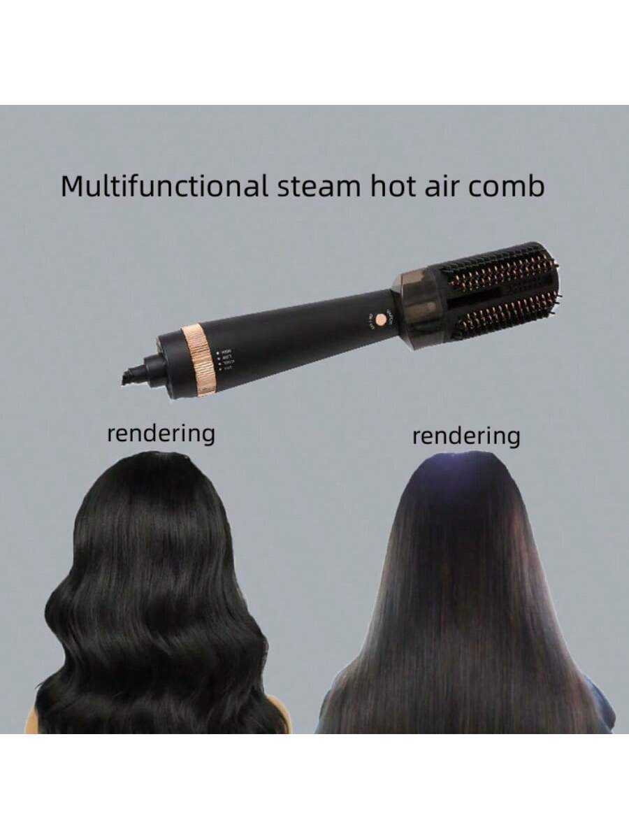 Multifunctional Steam & Hot Air Hairbrush-Black-2