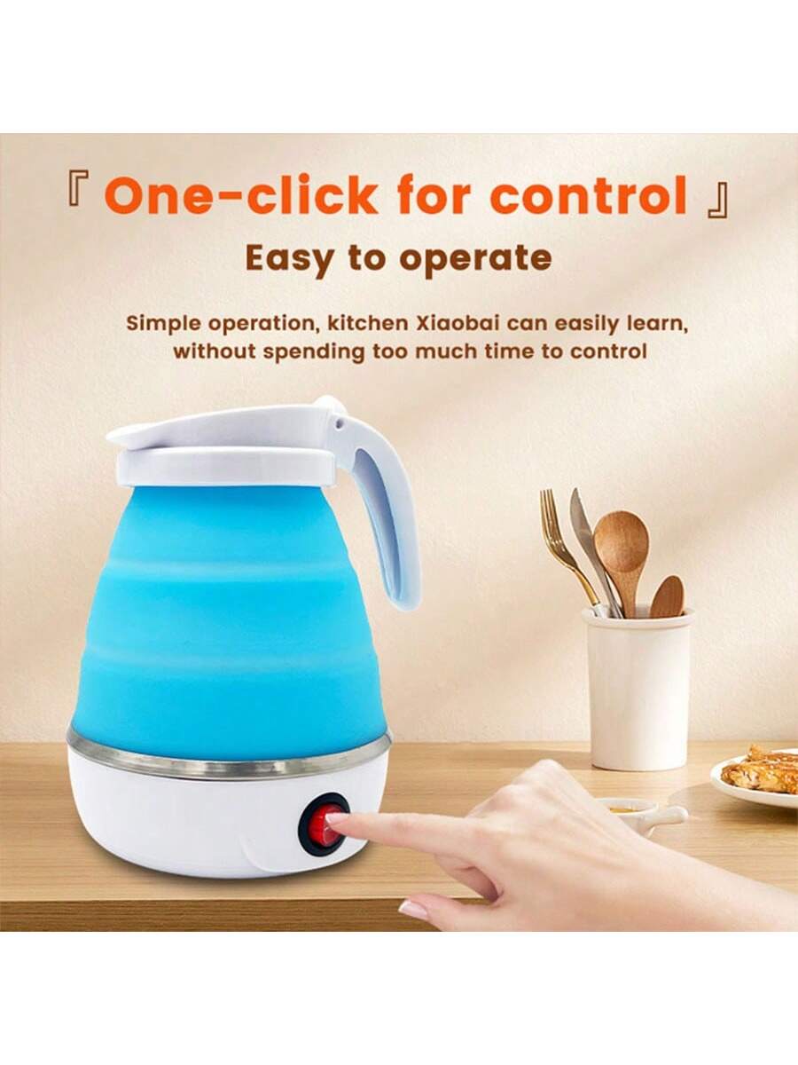 Foldable Electric Kettle, 400w Portable Travel Size, Mini Electric Water Kettle For Home And Business Trip-Blue-1