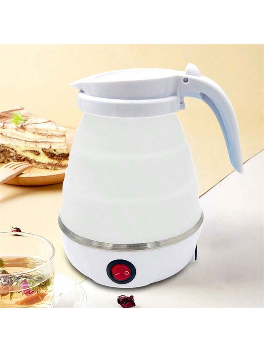 Foldable Electric Kettle, 400w Portable Travel Size, Mini Electric Water Kettle For Home And Business Trip-White-5