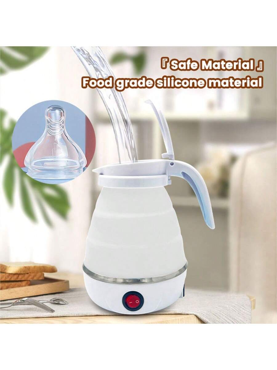 Foldable Electric Kettle, 400w Portable Travel Size, Mini Electric Water Kettle For Home And Business Trip-White-4