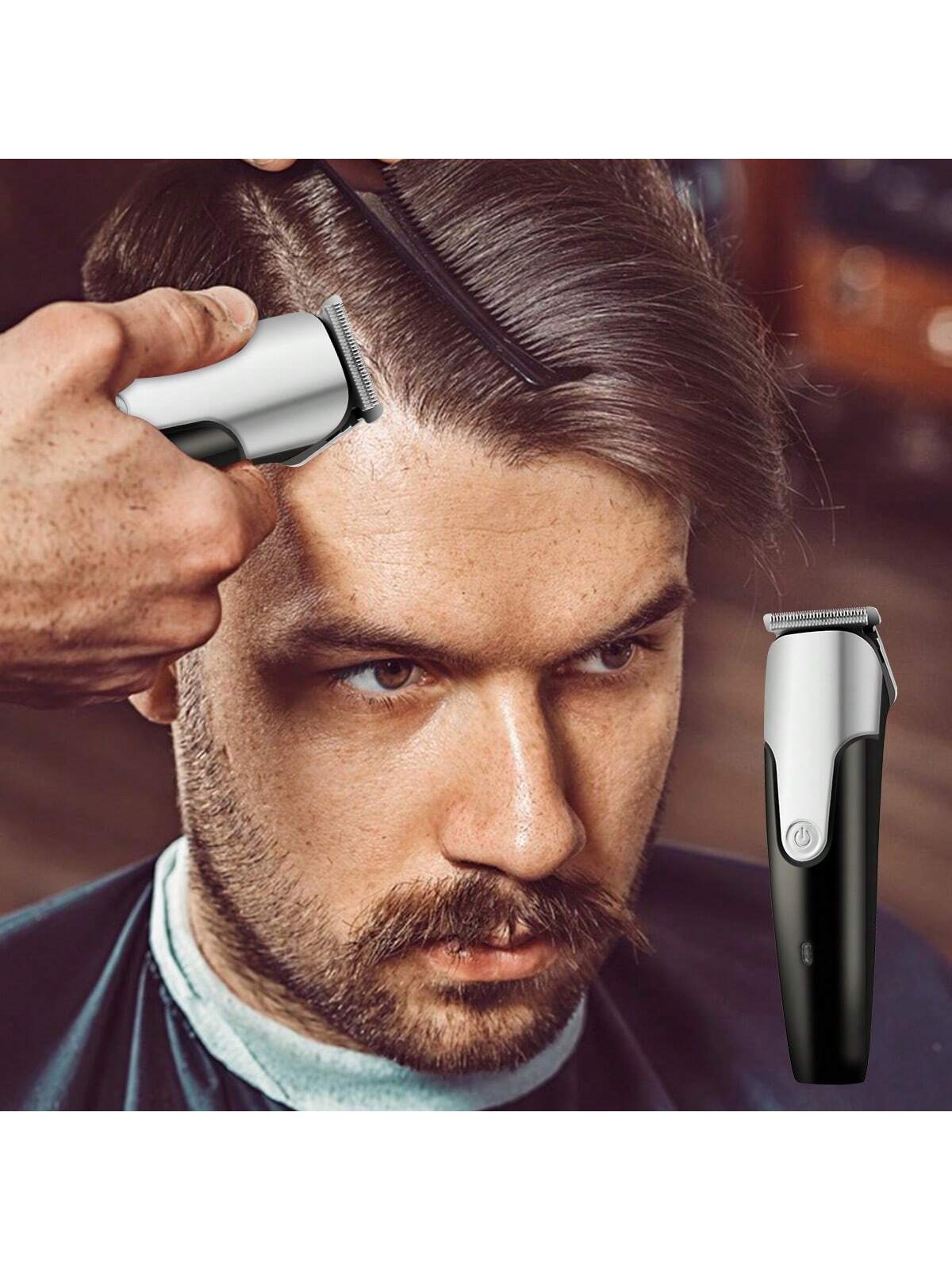 Professional Hair Clippers Cordless Barber Shavers Rechargeable Hair Cutting Kit with 2 Comb Guides-Black-5