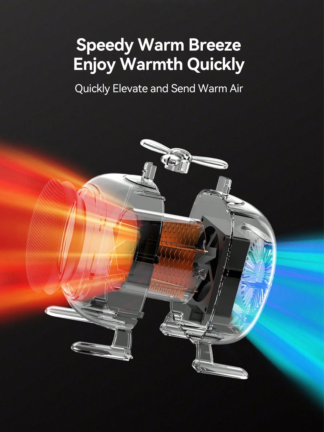 1pc Us Plug Orange Desktop Electric Heater, Mini Household Heater-Orange US Regulation-2