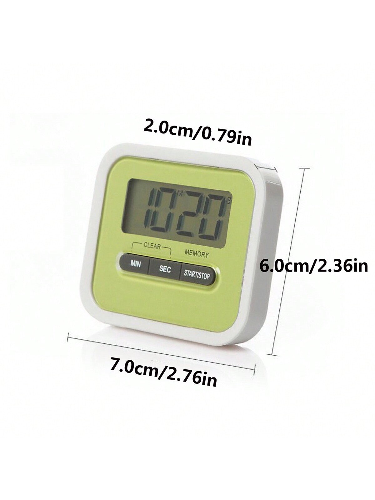 1pc Green Fashionable Electronic Countdown Timer 99 Minutes 59 Seconds/kitchen Timer/reminder/chronometer-Green-5