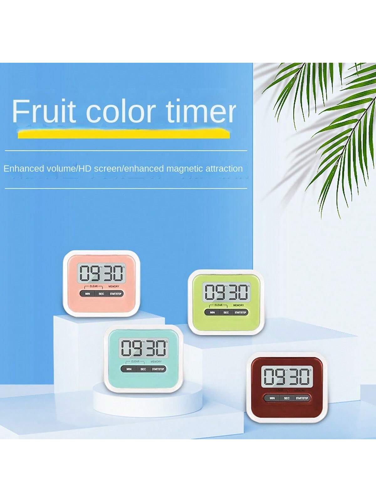 1pc Green Fashionable Electronic Countdown Timer 99 Minutes 59 Seconds/kitchen Timer/reminder/chronometer-Green-1