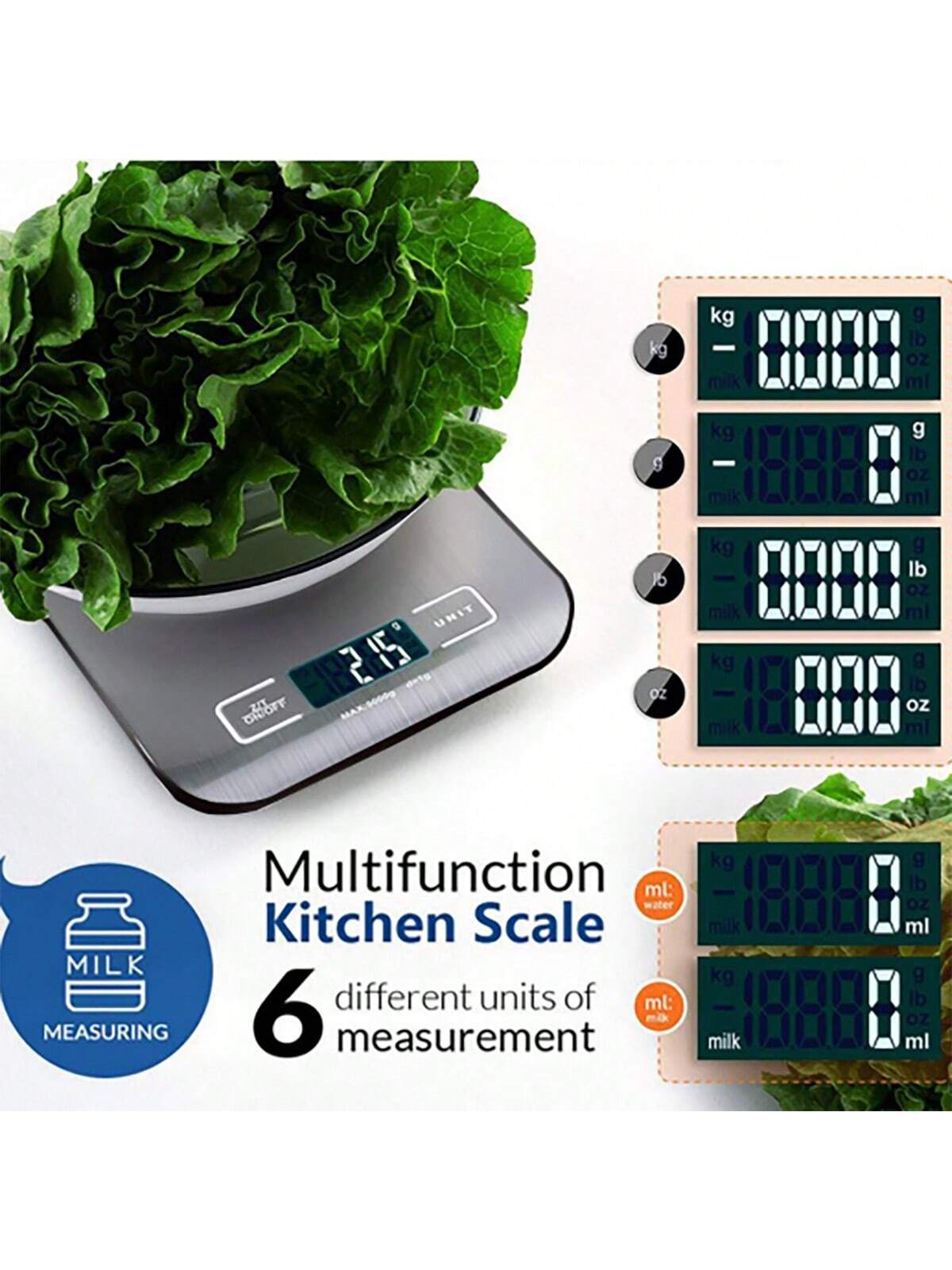 1pc Multifunctional Mini Kitchen Electronic Scale, Portable Baking Digital  Scale With Stainless Steel Panel, 5kg/1g, Battery Not Included (2 Aaa  Batteries Required)