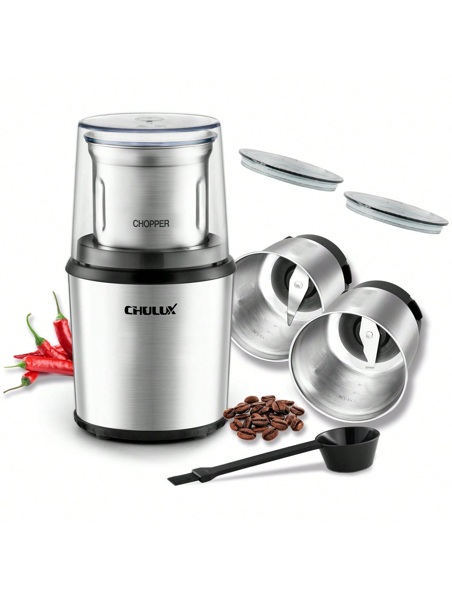 Electric Grinder,200w Usb Rechargeable Spice And Herb Grinder With  Stainless,compact Size For Spices Herbs,small Dose Coffee Bean Grinder(white)