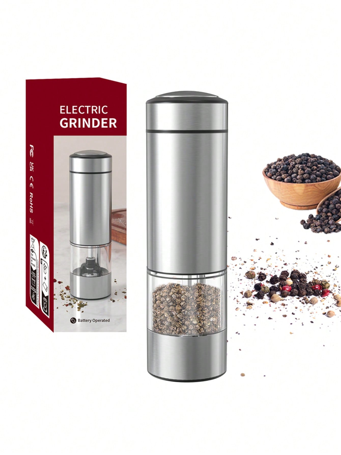 Electric Salt And Pepper Grinder Mill With LED Light Electric Salt And –  vacpi