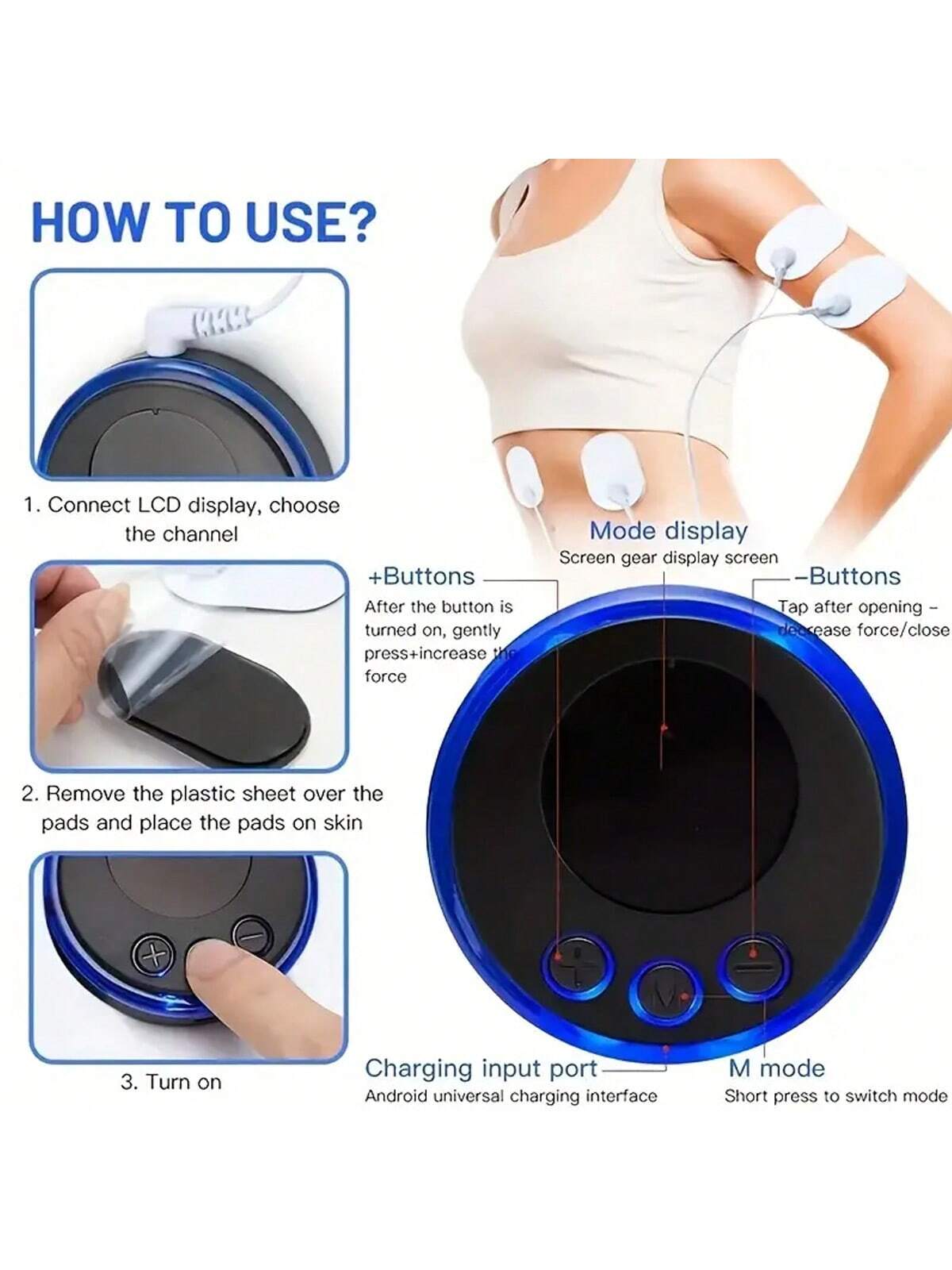 Electric Neck Massager: Gel Pads, Body Stretcher & Pulse Muscle