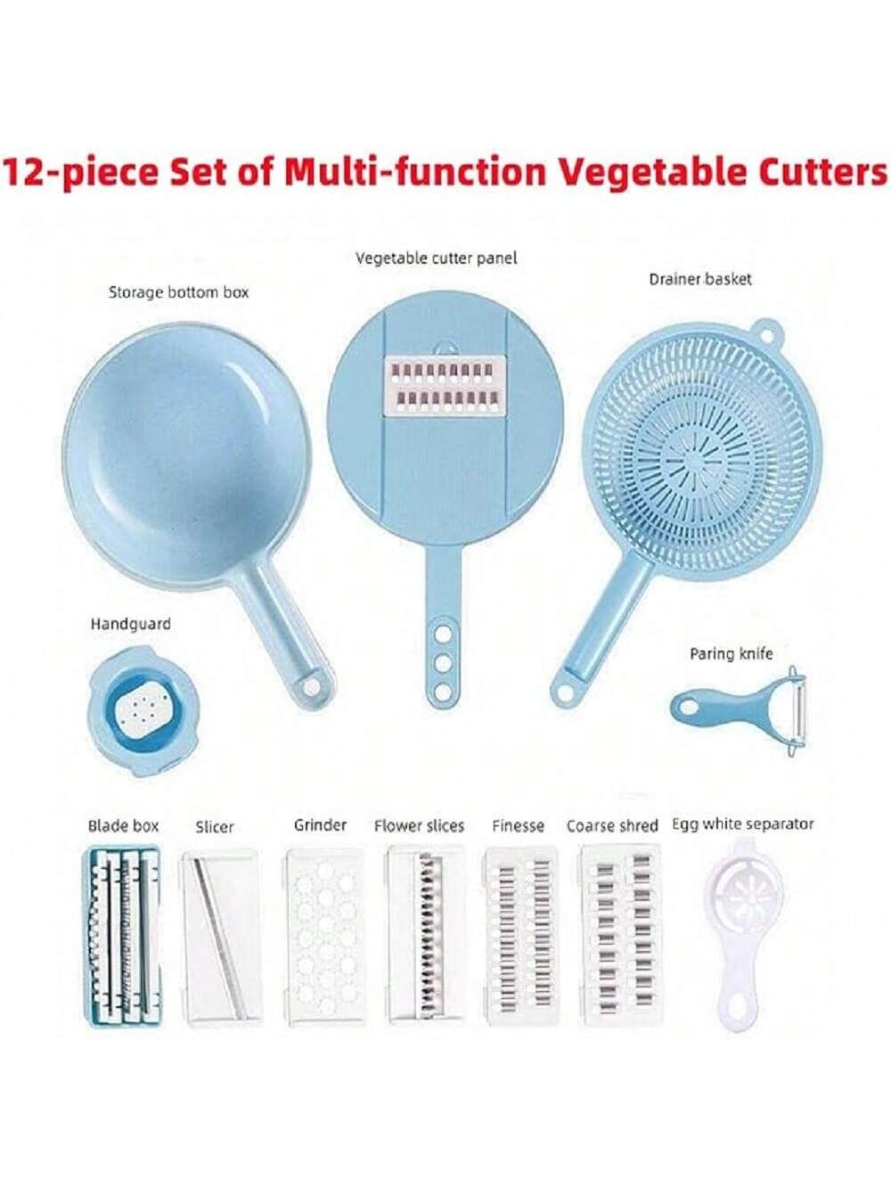 1set Vegetable Chopper & Fruit Slicer, Multifunctional Manual Food