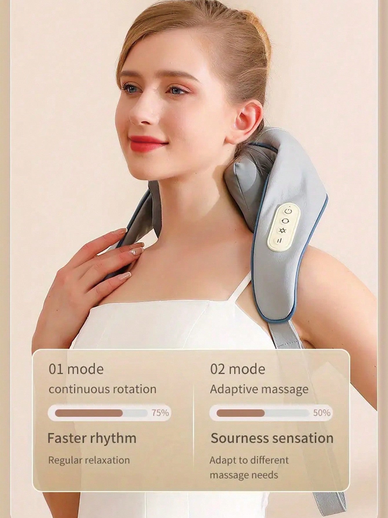 Cervical Massager Neck Massager 3D Heated Deep Tissue Kneading with Oblique  Square Muscle