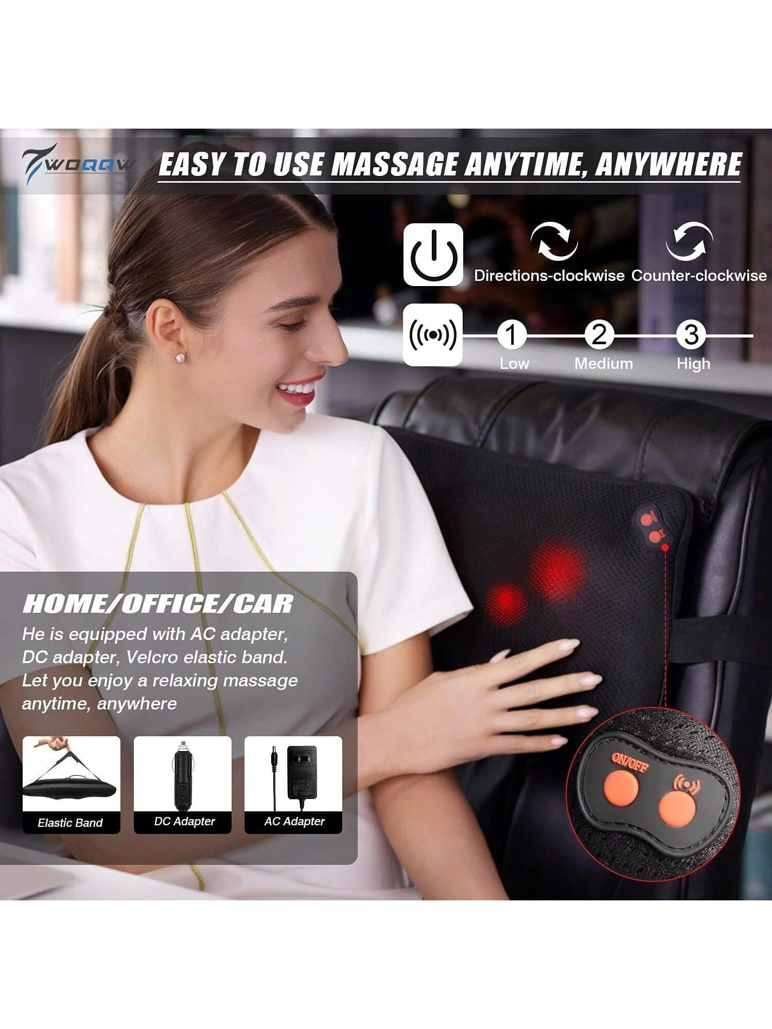 YONGSTYLE Shiatsu Back Neck and Shoulder Massager with Soothing Heat, –  vacpi