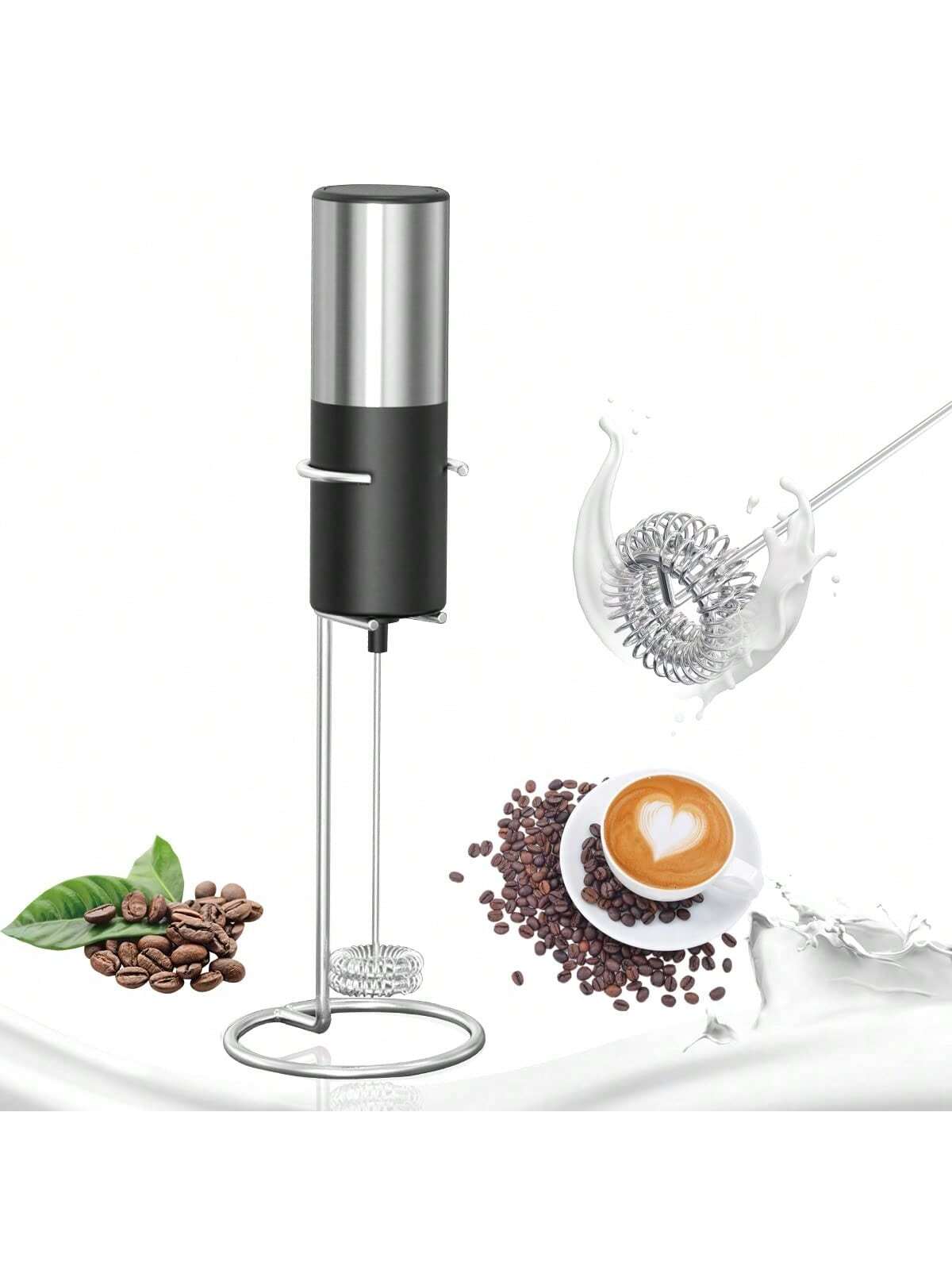 1pc Mini Handheld Whisk,Milk Frother For Coffee With Upgraded Handheld  Frother Electric Whisk Milk Foamer, Mini Battery Operated Mixer And Coffee  Blender Frother For Frappe, Latte, Milk, Matcha, Without Battery