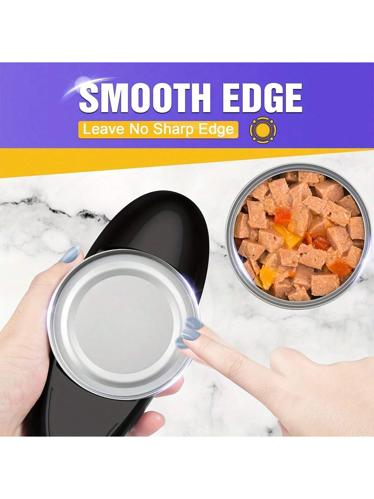 1pc Electric Can Opener, Automatic Safety Can Opener With One Contact,  Restaurant Battery Operated Handheld Can Openers