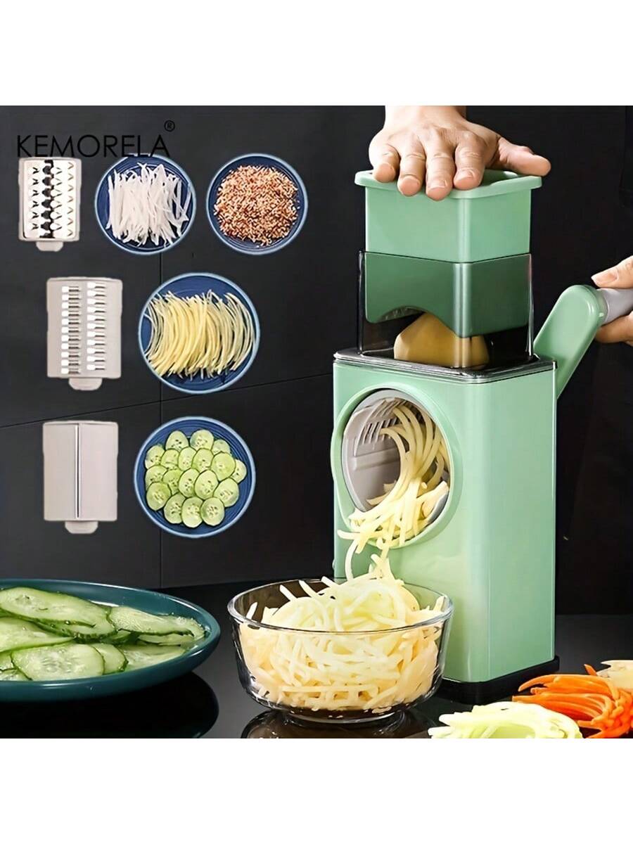 Rotary Cheese Grater, Manual Food Shredder With Strong Suction Base And  6,household Vegetable Slicer For Potato, Carrots, Vegetables, Nuts,  Zucchini