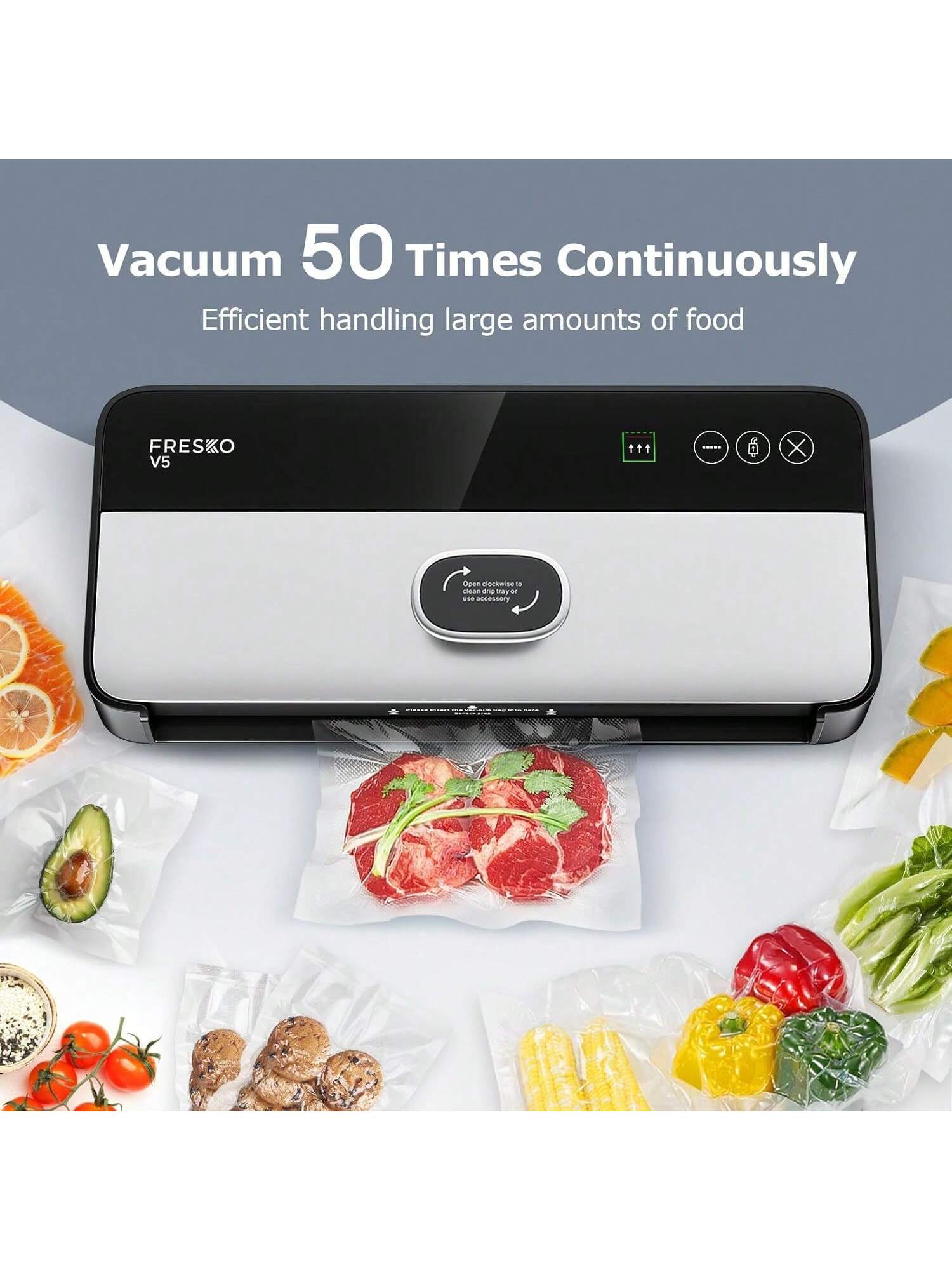 Food Vacuum Sealers Automatic Food Saver Meal Storage Air Sealing Preserver  System Machine