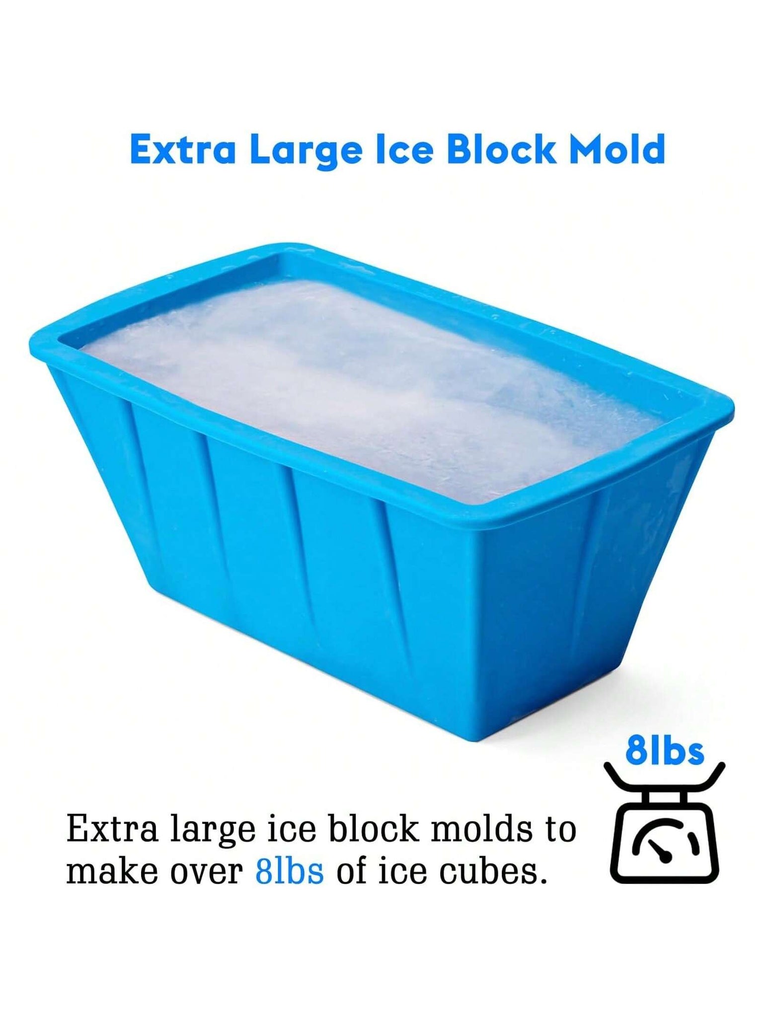 Polar Blocks Extra Large Ice Block Mold, 8lb Ice Block, Ice Maker for Cold  Plunge and Ice Bath, Reusable Steel Reinforced Silicone Molds, Big Ice Cube