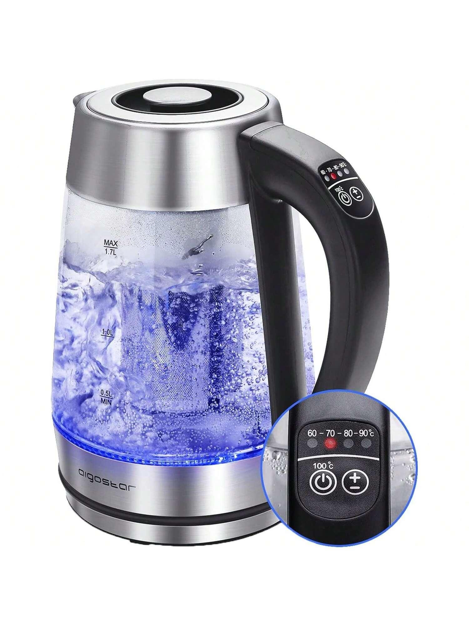 YONGSTYLE 1.7L Glass Electric Kettle Temperature Control Hot Water