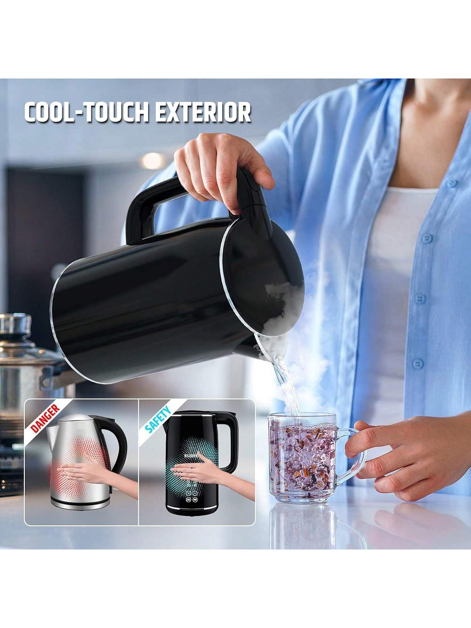 YONGSTYLE Electric Kettle - Small Electric Tea Kettle with Keep