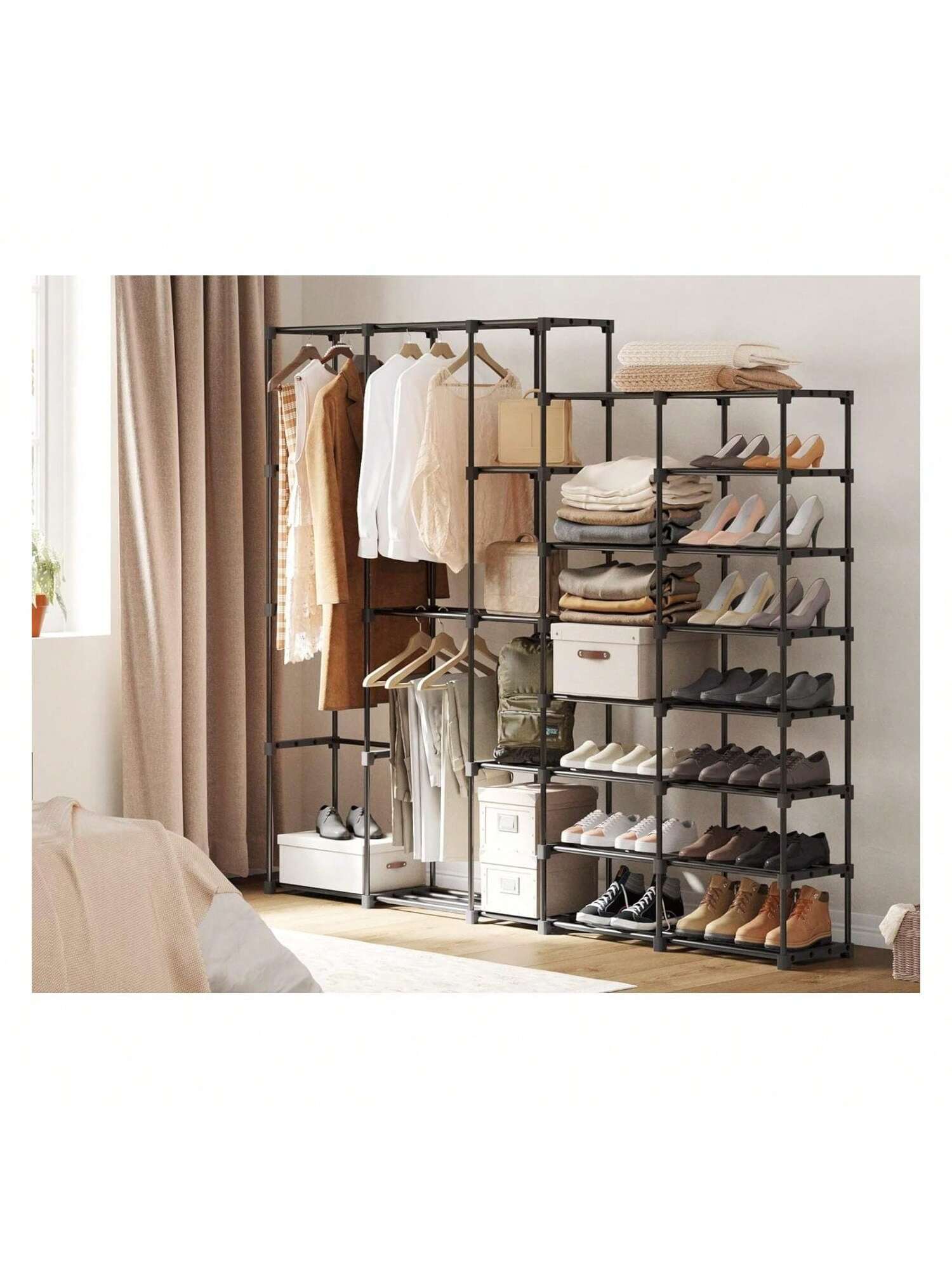 UNITSTAGE Extra Large Shoe Rack Organizer for Closet for Garage 72-76 Pairs  Heavy Duty Stackable Shelf Storage for Entryway with Plastic Connectors
