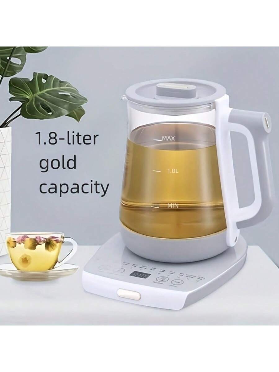 1pc Electric Glass Tea Kettle 1.8L Cordless Hot Water Boiler Electric  Kettle 1000W Wide-Opening & Stainless Steel Instant Heater With  Auto-Shutoff 