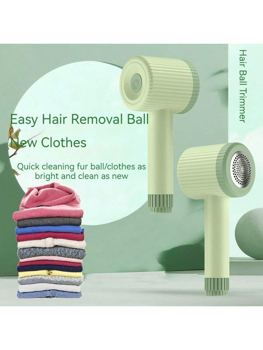 1 Hair Ball Trimmer, Electric Hair Remover, USB Rechargeable, Electric Hair Remover, Hair Ball Trimmer, Portable Hair Ball Trimmer, Suitable For Clothes, Bedding, Furniture, Carpets, Sofas, Cleaning Products, Cleaning Tools-Green-1