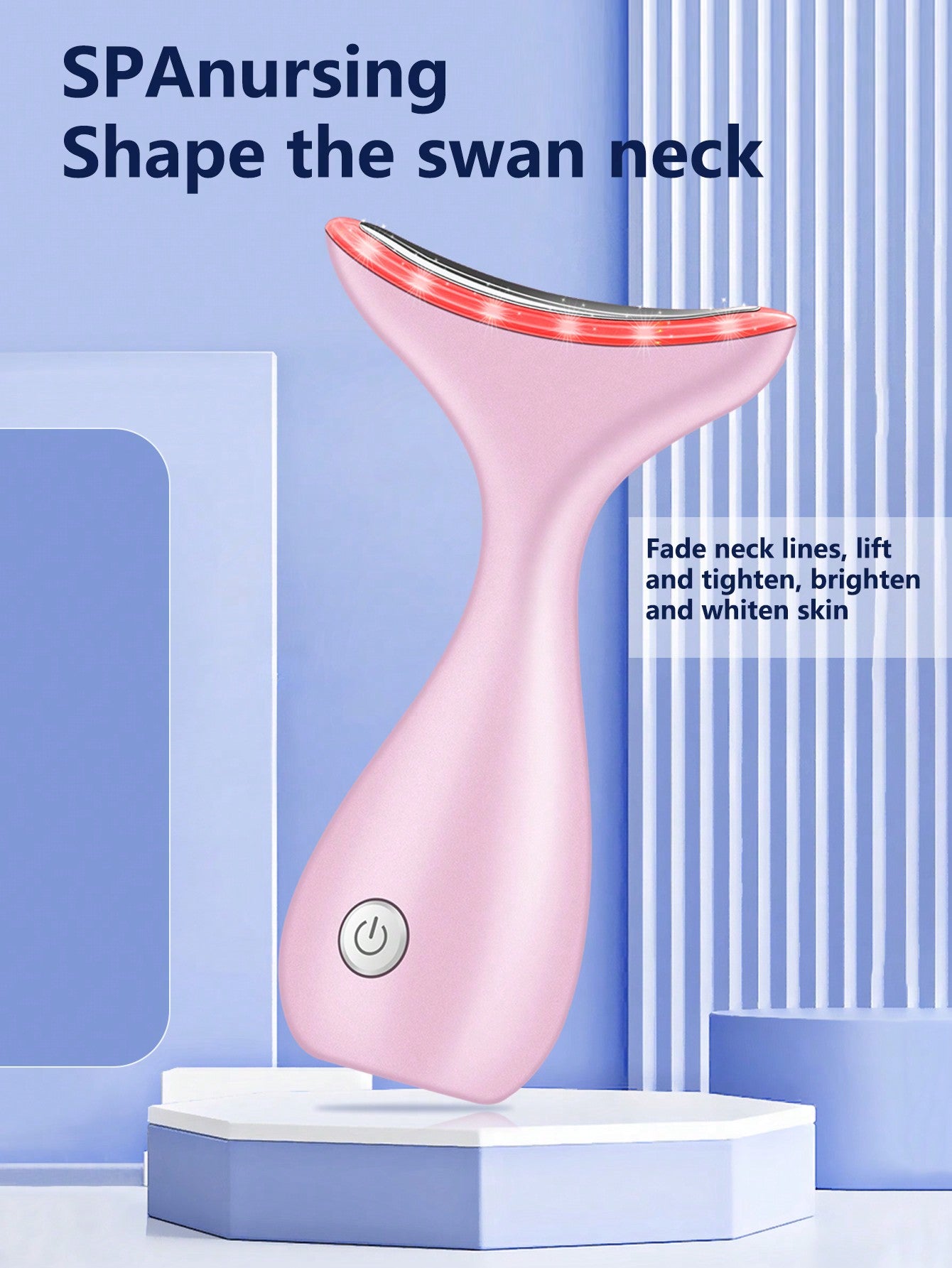 1 Firm And Tender Skin, Smooth Wrinkles, Double Chin Lifting Tool, Skincare Facial Massager, Neck Beauty Device-Pink-2