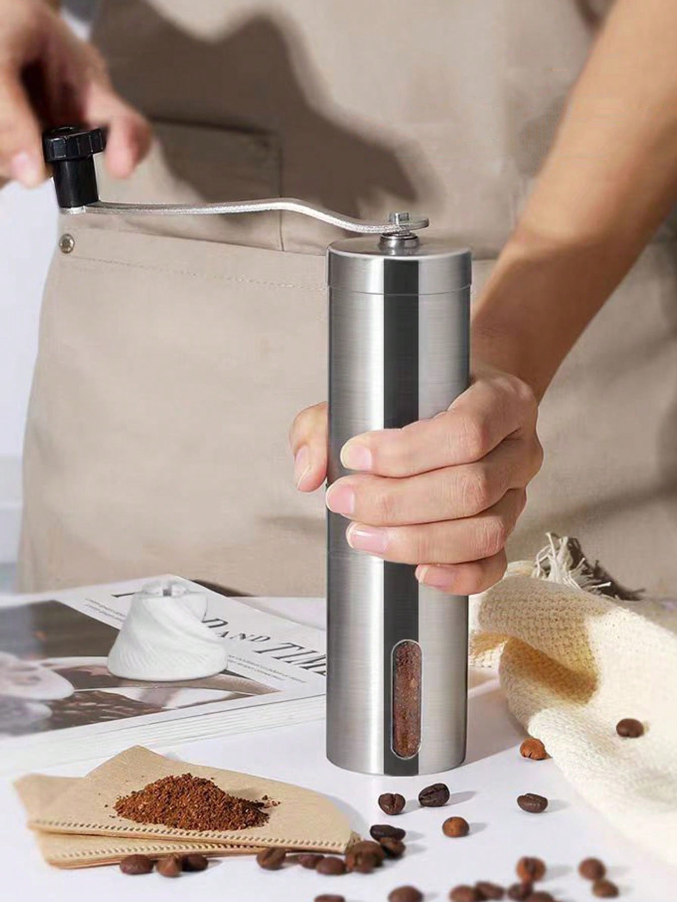 1pc Portable Electric Coffee Grinder, Cylinder Shape