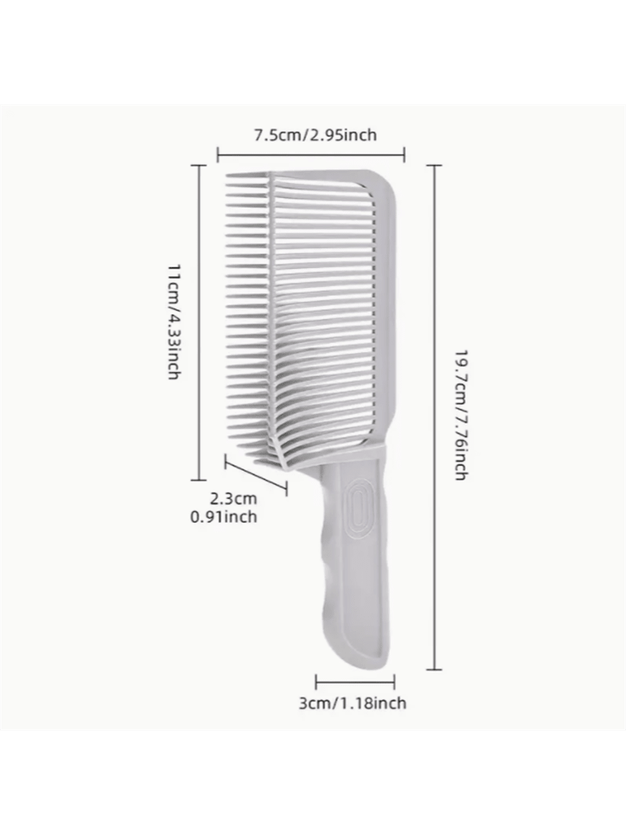1 Gradient Comb, Professional Hair Comb, Flat Top Men's Hair Comb Gradient Brush-Grey-2